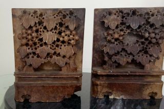 Pair 19th C Chinese Saop Stone Book Stands