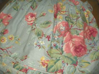 Vintage Ralph Lauren - Garden Rambler - Cal King Bedskirt - Dust Ruffle - Blue Floral