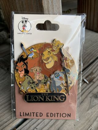 Limited Edition Disney Employee Center Lion King Pin Jumbo Pin Card