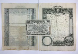 Independent Order Of Odd Fellows Antique Certificates Documents Paterson Nj 1884