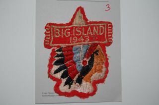 Boy Scout Camp Big Island 1943 Orange Felt Camp Patch 3