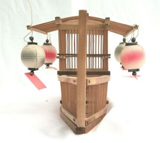 Unique Japanese Vintage Boat Shaped Cricket Cage Bamboo 3