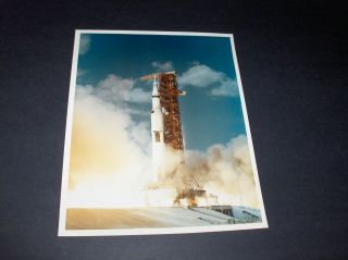 Vintage April 16,  1972 Nasa Apollo 16 Saturn V Rocket Launch A Kodak Color Photo