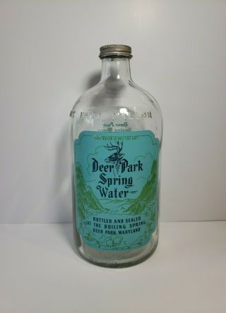 Vintage Baltimore Ohio B&o Railroad Deer Park Water Glass Bottle 1/2 Gal
