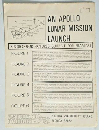 Vintage 1969 Nasa 6 Photo Set Apollo Lunar Mission Launch