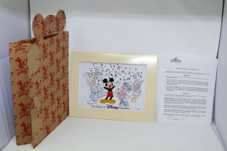The Magic Of Disney Animation Mgm Studios Hand Painted Mickey Confetti Cel 1990s
