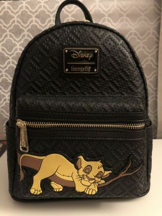 Disney Loungefly Mini Backpack Sleeping Simba Lion King Debossed Textured