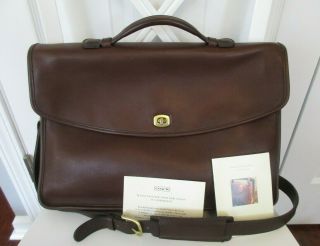 Vtg Coach Brown Leather Lexington Briefcase Messenger Laptop Bag 5265 Usa Euc