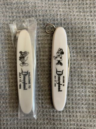 Vintage Disneyland " Opening Day July 17 1955 " Souvenir Knife Mickey And Minnie
