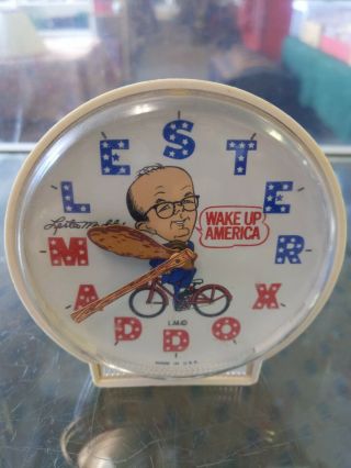 1971 Gov.  Lester Maddox Alarm Clock Rare & Personal Autographed By Lester