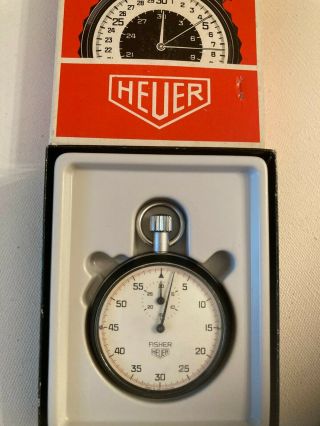 Vintage Heuer Fisher Scientific Stopwatch No.  14 - 646 Box/sticker,