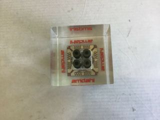 Vintage Amdahl Lucite Paperweight - Computer Processor Chip