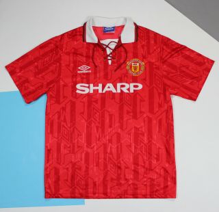 Vintage 1992 - 1994 Manchester United Mufc Home Football Shirt Jersey (size L)