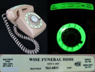 Rotary Dial Vintage 1970 Glow In The Dark Telephone Funeral Home Phone Creepy