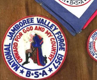 1957 BSA National Jamboree Valley Forge Neckerchief Patches Onward 4 GOD Country 2