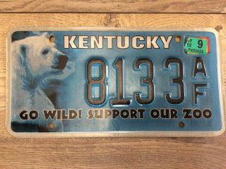 Kentucky License Plate 2012 Go Wild Support Our Zoo 8133 Af