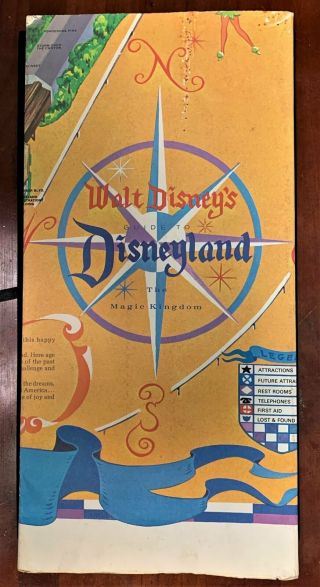 1968 Disney Magic Kingdom Pictorial Map Poster 60x44 Execellent Ovrl Cond