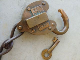 Antique Brass B&o Railroad / Railway Lock