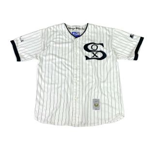 Vintage 90s Starter Mlb Chicago White Sox Pinstripe 1919 Logo Baseball Jersey L