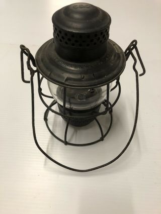 Antique C&o Railroad Oil Lantern Glass Lamp Adams And Westlake Co