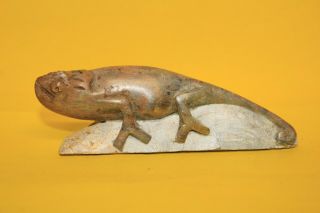 Chameleon Lizard Stone Carving Brown Serpentine Shona Zimbabwe African Art 12