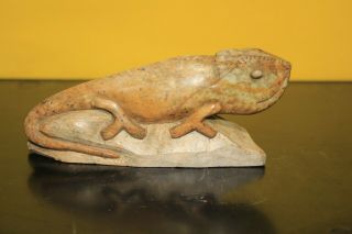 Chameleon Lizard Stone Carving Brown Serpentine Shona Zimbabwe African Art 27