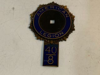 Vintage American Legion Enamel License Plate Toppers Badges 40 8 2