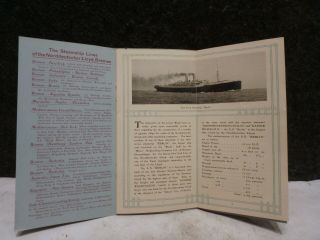 Vintage C 1910 Twin - Screw Steamship Ss Berlin Advertising Lloyd Bremen Brochure
