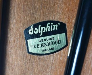 Vintage 1x DOLPHIN Teak Wood Folding TV Tray Table Mid Century Modern 2