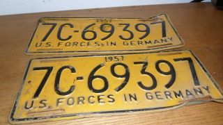1957 U.  S.  Forces In Germany License Plate Pair