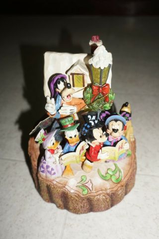 Jim Shore Disney Mickey Caroling Carved By Heart Holiday Harmony Lite Up 4046025