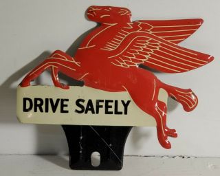 Mobil Pegasus Vintage Automobile License Plate Topper " Drive Safely "