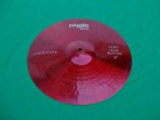 Vintage Paiste 2000 Color Sound 14 " Red Heavy Hi - Hat Bottom Cymbal Switzerland