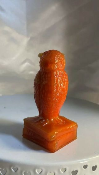 Orange Bakalite?? 4” Owl Paperweigt