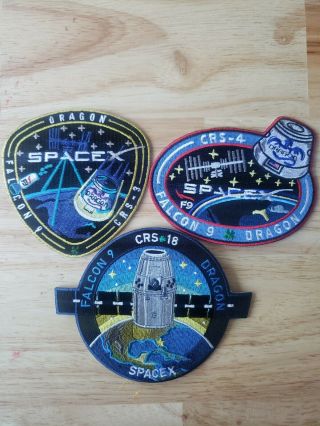 Authentic Spacex Falcon 9 And Dragon Crs - 3 Crs - 4 Crs - 18
