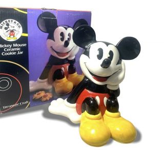 Mickey Mouse Ceramic Cookie Jar Disney Treasure Craft Mib 12 " Vintage