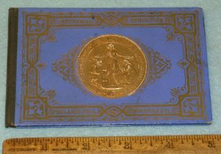 1876 Centennial Exhibition Accordion - Style View Book Paper Medal On Cover