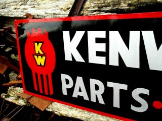 Vintage KENWORTH TRUCK PARTS SERVICE Painted Sign Shop Garage Peterbilt oil gas 3