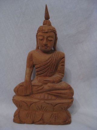 Carved Wooden Deity Indian Asian Oriental God Buddhist ? Figure Statue Art