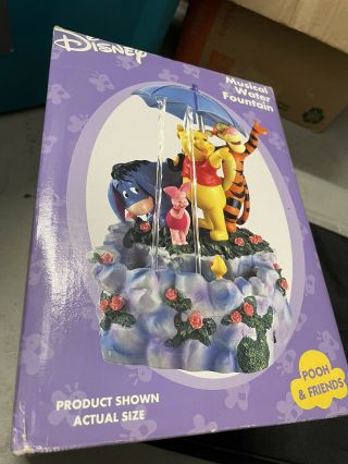 Disney Winnie The Pooh & Friends Musical Water Fountain W/umbrella