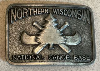 Boy Scout Region 7 Northern Wisconsin National Canoe Base Belt Buckle Pewter Dm