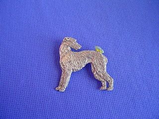 Scottish Deerhound I W Butterfly Pin 16i Pewter Dog Jewelry By Cindy A.  Conter