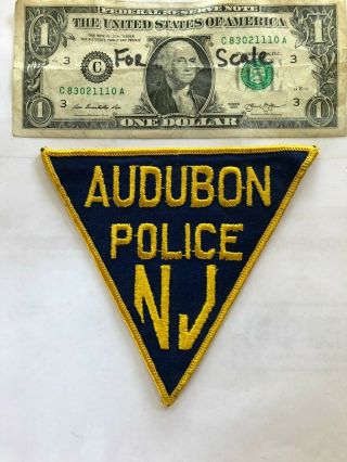 Old Audubon Jersey Police Patch Un - Sewn In Great Shape