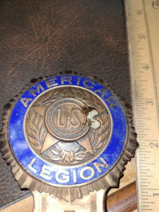 Vintage Copper & Enamel (?) US American Legion License Plate Topper 2