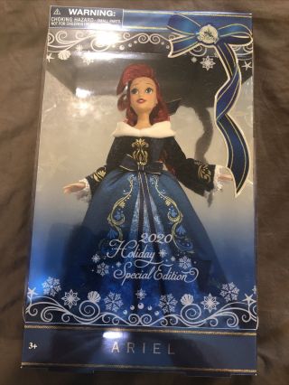 Disney Christmas Holiday 2020 Special Edition The Little Mermaid Ariel Doll Rare