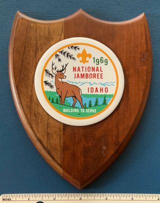 Vtg 1969 National Jamboree Boy Scout Souvenir Wall Plaque Bsa Idaho Jambo Wooden