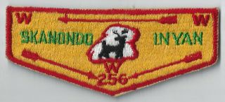 Skanondo Inyan Lodge 256 Early Oa Flap,  Merged 1972,  Colonel Drake