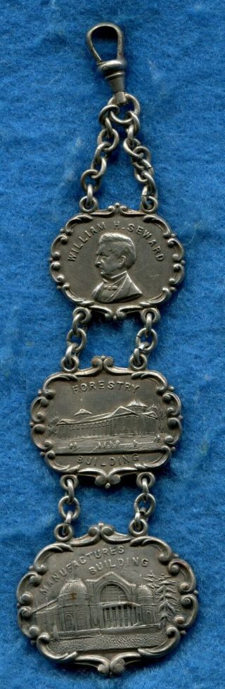 Outstanding 1909 Alaska Yukon Pacific Ayp 3 - Link Silver Plated Watch Fob