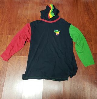 Vintage 90s Cross Colours Striped Africa Pullover Hoodie Shirt