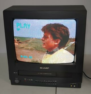Vintage Sharp 13 " Tv Vcr Combo 13vt - N100 Crt Retro Gaming No Remote